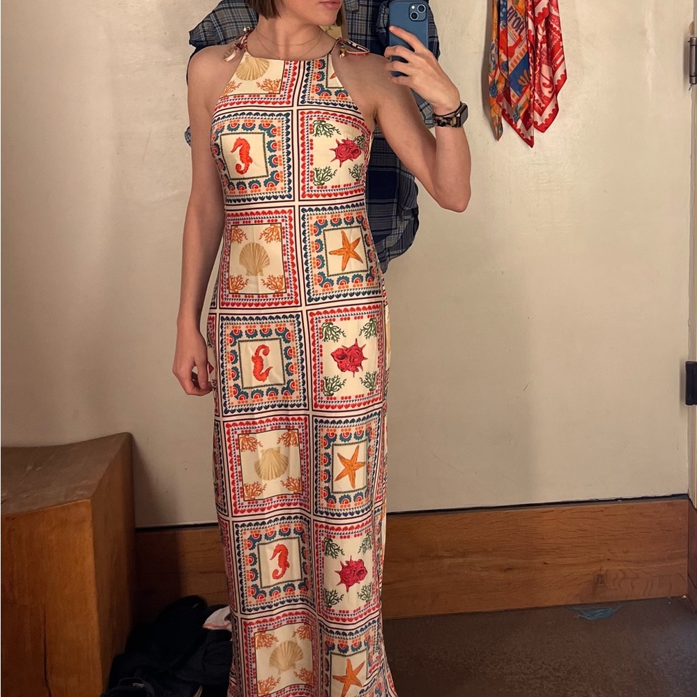 Anthropologie Shell Patterned Maxi Dress